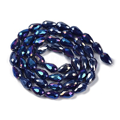 Opaque Solid Color Electroplate Glass Beads Strands LS-EGLA-N013-P6mm-B03-1
