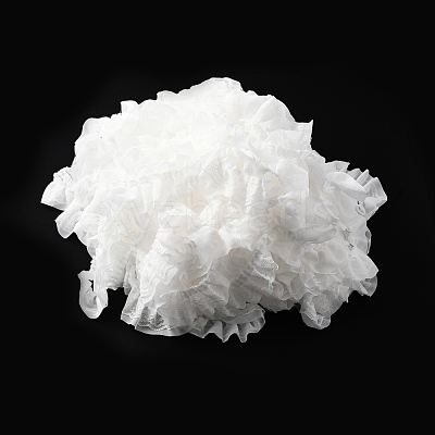 Double-Layer Pleated Polyester Chiffon Lace Trim OCOR-WH0047-19A-1