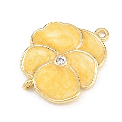 Brass Enamel Connector Charms KK-L275-57G-02-1
