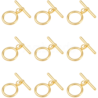 15 Sets Brass Toggle Clasps KK-BBC0021-11-1