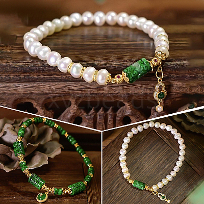 10Pcs Natural Myanmar Jade Beads G-SP0001-50-1