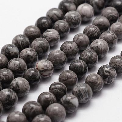 Natural Map Stone/Picasso Stone/Picasso Jasper Bead Strands G-D840-60-4mm-1