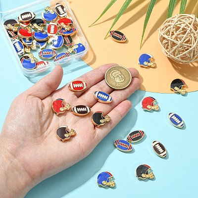 40Pcs 10 Styles Zinc Alloy Enamel Beads FIND-CJ0003-77-1