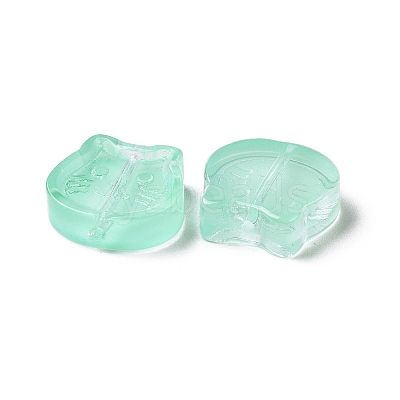 Transparent Spray Painted Glass Beads GLAA-I050-13G-1