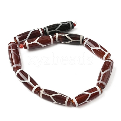 Rice Shape Tibetan Style dZi Beads Strands G-A269-A21-01-1