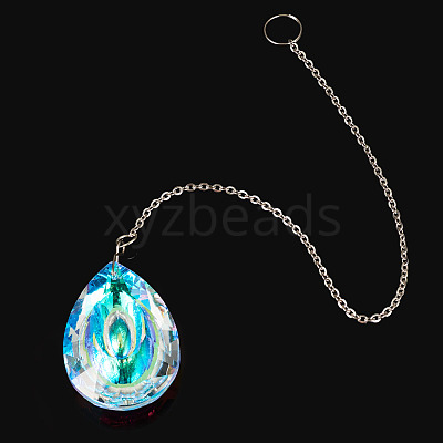 1Pc Transparent Glass Hanging Suncatchers AJEW-TADJ0001-02C-1
