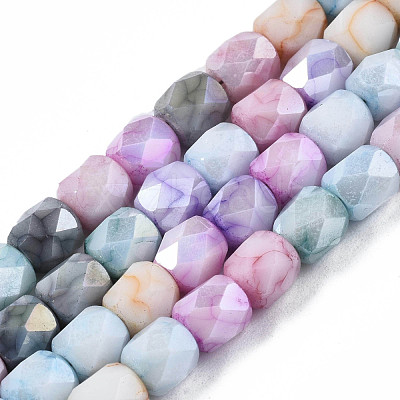 Opaque Baking Paint Glass Beads Strands EGLA-N006-008-A07-1