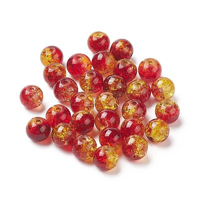 25Pcs Transparent Crackle Glass Beads CCG-XCP0001-02A-1