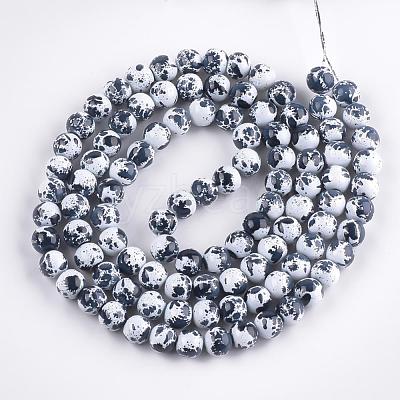 Baking Paint Round Glass Bead Strands DGLA-S084-8mm-59-1