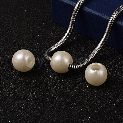 ABS Plastic Imitation Pearl European Beads X-MACR-R530-12mm-A41-1