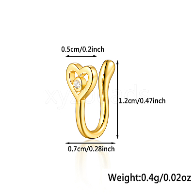 S925 Silver Heart Butterfly Nose Clip Fashionable Nose Ring Accessory WG4393-7-1