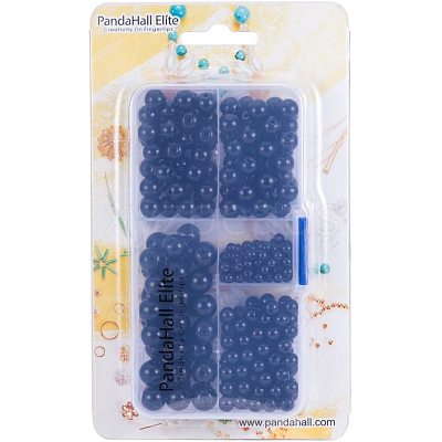 316 Pcs Synthetic Black Stone Round Beads Sets G-PH0019-03-1