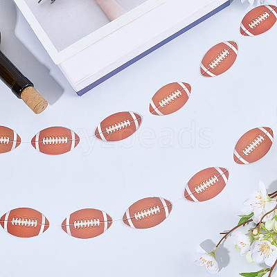 Rugby Decoration Paper Hanging Banners AJEW-SP0004-84-1