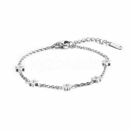 Elegant Stainless Steel Star of David Link Bracelets GG7095-2-1
