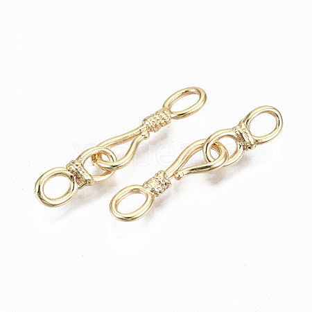 Brass Hook and S-Hook Clasps KK-S356-113G-NF-1