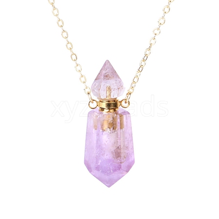 Natural Amethyst Perfume Bottle Pendant Necklace PW-WG2A891-37-1