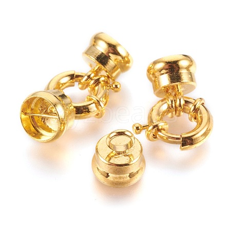Brass Spring Ring Clasps Sets X-KK-N0036-G-1