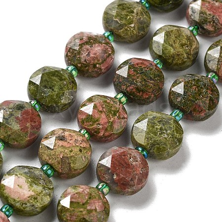 Natural Unakite Beads Strands G-NH0004-026-1