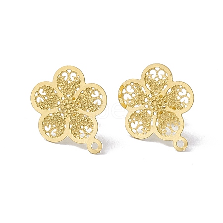 304 Stainless Steel Stud Earrings Finding X-STAS-C061-02G-1