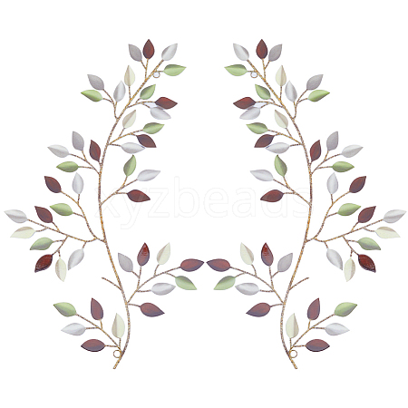 Iron Leaves Branch  Wall Decorations AJEW-WH0513-30A-1