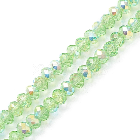 Electroplate Transparent Glass Beads Strands EGLA-K015-07C-1