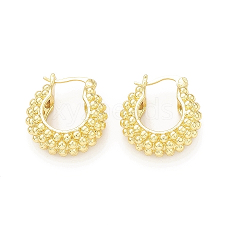 Rack Plating Brass Thick Hoop Earrings for Women EJEW-G340-03G-1