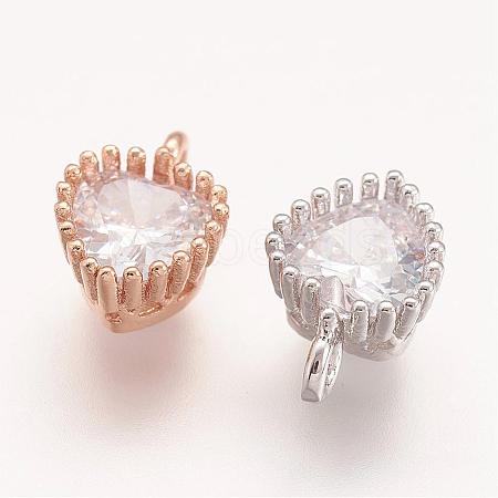 Brass Micro Pave Cubic Zirconia Charms ZIRC-E117-31-1