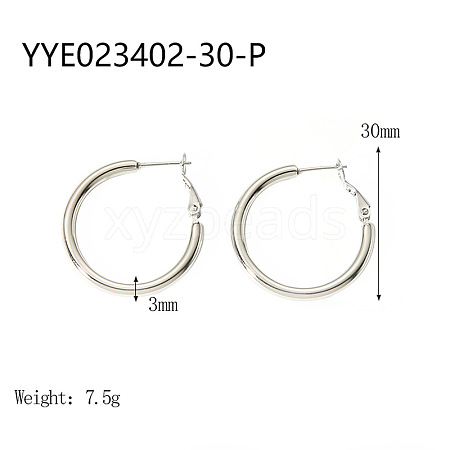 Stylish Stainless Steel Big Hoop Earrings NA7733-6-1