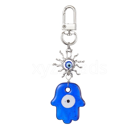 Evil Eye Lampwork Pendant Decorations HJEW-JM01997-03-1