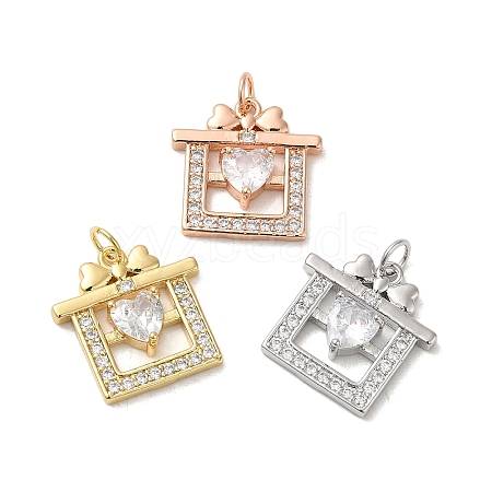 Brass Cubic Zirconia Pendants KK-K349-22-1