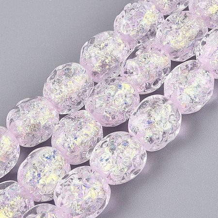 Handmade Foil Glass Beads Strands FOIL-Q002-05F-1