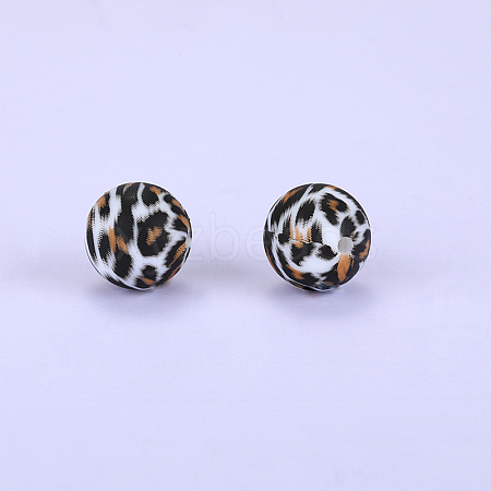 Printed Round Silicone Focal Beads SI-JX0056A-86-1