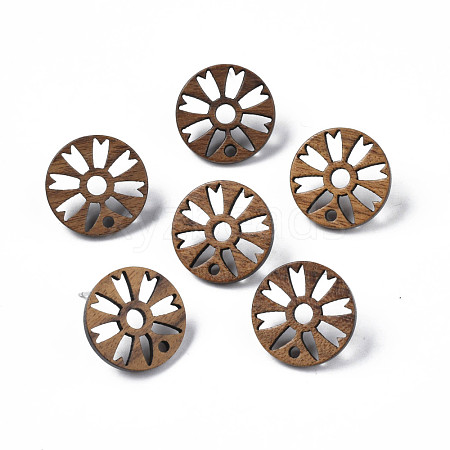 Walnut Wood Stud Earring Findings MAK-N032-042-1