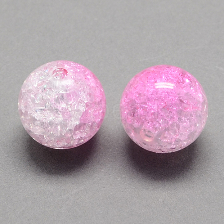 Two Tone Transparent Crackle Acrylic Beads LS-CACR-R009-16mm-06-1