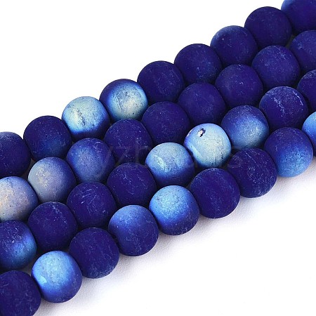 Frosted Opaque Glass Beads Strands GLAA-T032-P6mm-MBB03-1