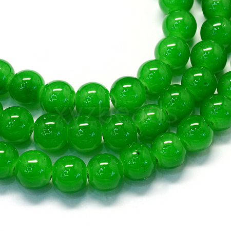 Baking Painted Imitation Jade Glass Round Bead Strands X-DGLA-Q021-10mm-10-1