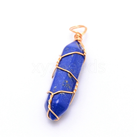 Natural Lapis Lazuli Pendants G-CJC0001-02G-03-1