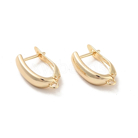 Rack Plating Brass Hoop Earring Findings with Latch Back Closure KK-D083-01G-1