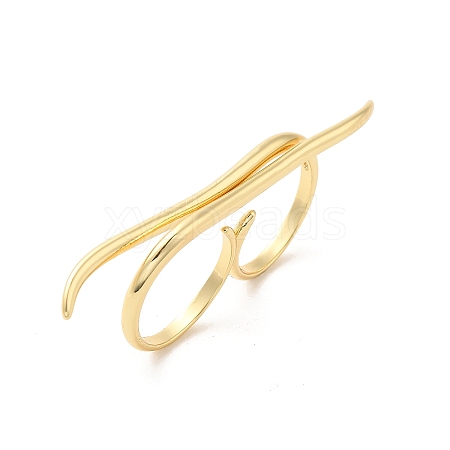 Brass Wire Open Cuff Rings RJEW-P098-02G-1