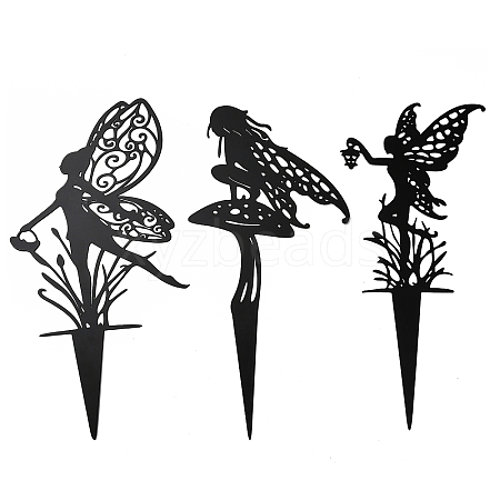 Iron Fairy Garden Stakes AJEW-Z050-01B-1