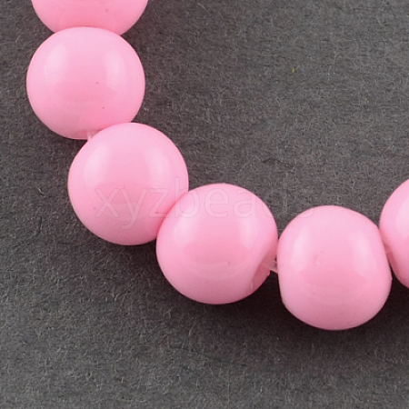 Painted Glass Beads Strands X-DGLA-S071-8mm-37-1