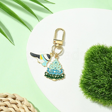 Birds Theme Alloy Enamel Pendant Decoration KEYC-YW00153-02-1