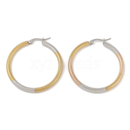 201 Stainless Steel Hoop Earrings EJEW-I309-35GP-1