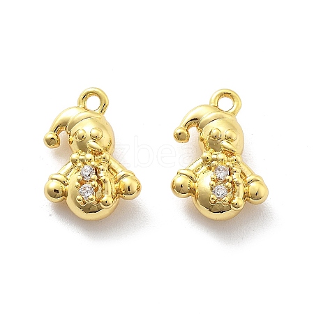 Brass Micro Pave Cubic Zirconia Pendants KK-U049-04G-07-1