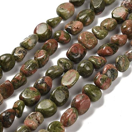 Natural Unakite Beads Strands G-P497-01E-48-1