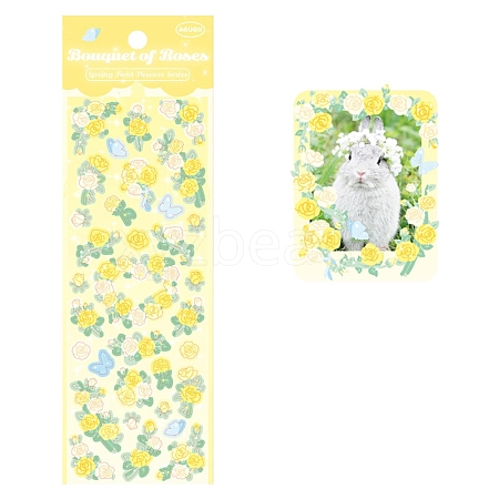 Flowers with Rabbits Paper Sticker PW-WGCFCFE-07-1