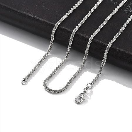 2mm Rack Plating Brass Wheat Chain Necklaces for Women Men MAK-L044-58P-1