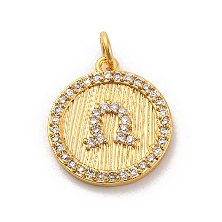 Brass Micro Pave Cubic Zirconia Pendants KK-U033-20G-1