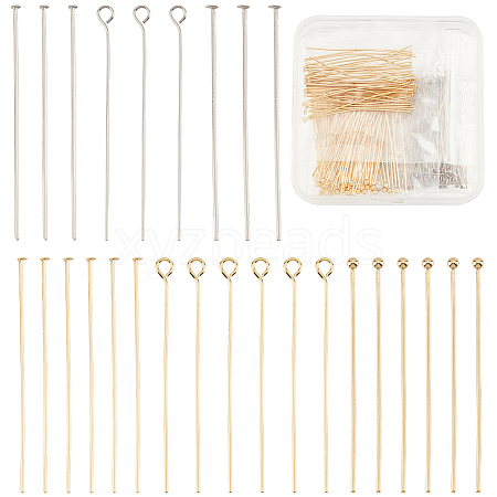   300Pcs 6 Styles 304 Stainless Steel Eye Pins & Head Pins Sets STAS-PH0004-87-1