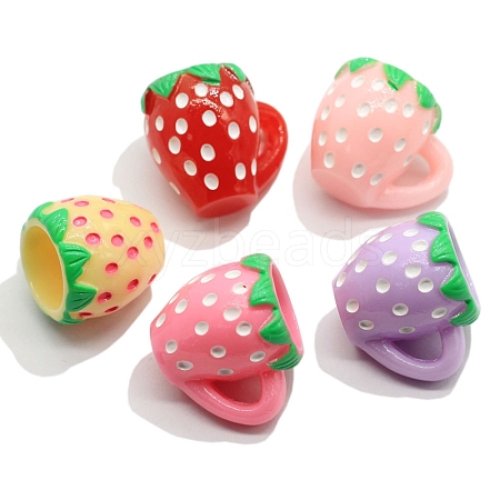 10Pcs Resin Strawberry Water Cup Miniature Ornaments PW-WG36B42-06-1